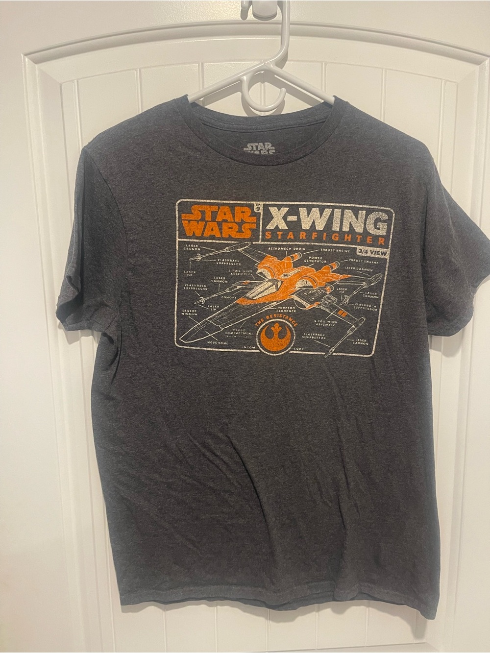 Star Wars X-Wing Starfighter Graphic Tee Men’s Medium Gray